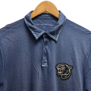 John Varvatos Star USA Herren Gr. M Blau Polo S/S Shirt Panther Patch Baumwolle Peru - Bild 1 von 5