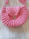 Crochet pink oreo handbag t shirt yarn