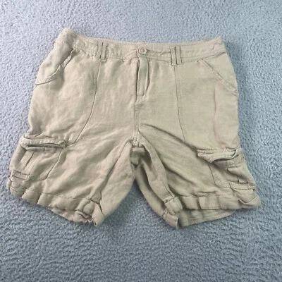 Coldwater Creek Shorts Womens 10 Cargo Natural Fit Linen Blend Cargo Beige W 32 Foto 1 de 4
