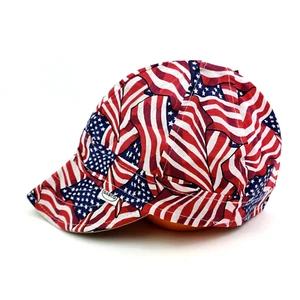 Rasco Mens Adult Size 7  Red American Flag Patriotic Cotton Welding Cap Hat - Picture 1 of 6