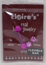 P1 14g purple flexible plastic TONGUE BARBELL BODY JEWELRY Claire's