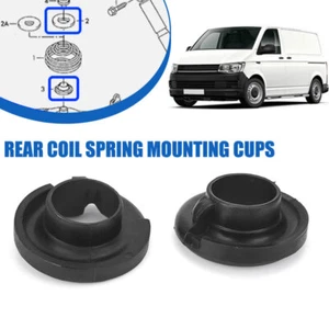 2X REAR LOWER RUBBER PADS SPRING SEAT CUP MOUNT FOR VW T5 TRANSPORTER 2003-2016 - Picture 1 of 12