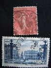 France 1948 Nancy place timbre stanislas & France 50C timbre rouge années 1930, d'occasion