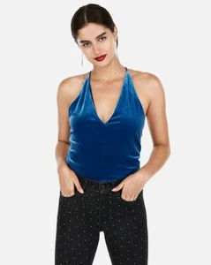NWT EXPRESS BLUE VELVET SURPLICE BLUE CAMI, sz M - Bild 1 von 2
