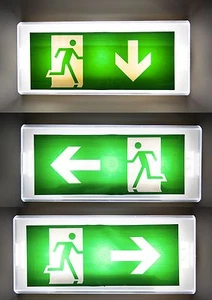 LED Notleuchte Notbeleuchtung Exit Notausgang Fluchtwegleuchte Licht Fluchtweg - Bild 1 von 2
