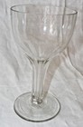 Antique Français Cristal Victorien Creux Tige Gobelet Verre 0.4L Gravé Sur Jante
