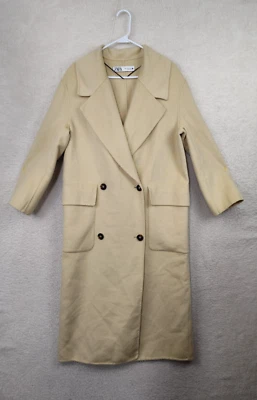 Zara Women Jacket Extra Small Yellow Wool Blend Double Breasted Classic Blazer - Image 1 of 4