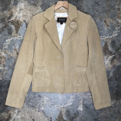 Chaqueta Blazer Wilsons Cuero Pelle Studio Mujer S Gamuza Cuero Cosido Rosa Foto 1 de 4