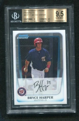 2011 Bowman Chrome Prospects Bryce Harper #BCP111 BGS 9.5 GEM MINT ROOKIE RC  - Image 1 of 2