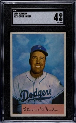 1954 Bowman Baseball #170 Duke Snider SGC 4 VG EX HOF Dodgers - Image 1 of 2