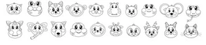 Animal Head Vinyl or Matte Stickers | for Party Home decor Wall art decal Kids - Picture 1 of 2