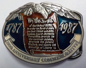 The Constitution of USA 200th Anniversary Commemorative Belt Buckle 1787 - 1987 - Picture 1 of 6
