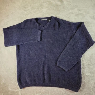 Structure Sweater Mens Large Navy Blue Textured Knit Pullover Crewneck Hong Kong - Image 1 of 4