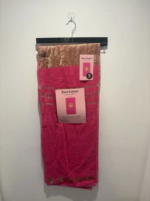 Toalla de playa Juicy Couture corona rosa y dorada Foto 1 de 4