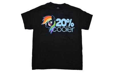 My Little Pony Mens Rainbow Dash 20% Cooler Black Shirt New S-2XL - Image 1 of 4