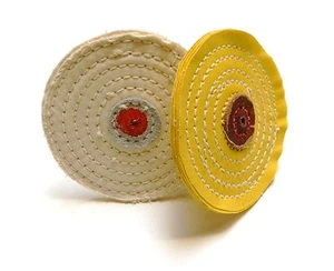 Jewelers Buffs Knife Edge White & Yellow 2-Pc Set 4" Polishing Buffing Wheel - Picture 1 of 5