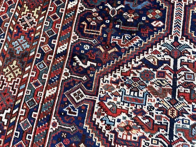 antique Khamseh Persian tribal rug bird murgi tapis persan teppich 248 x 188 cm - Photo 1/4