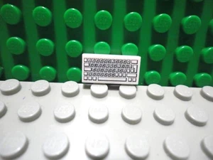 Lego 1 White 1x2 Printed Tile with Keyboard NEW - Picture 1 of 1