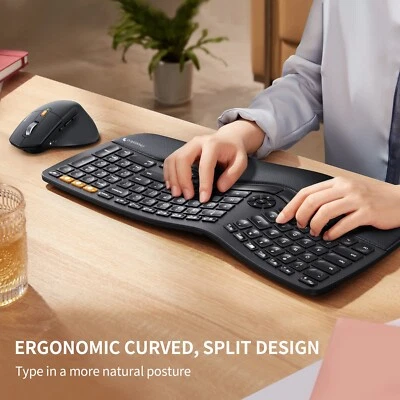 ProtoArc Wireless EKM01 Ergonomic Split Keyboard & Sculpted Mouse Combo - Image 1 of 4
