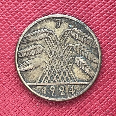 Germany, Weimar 1924-J Aluminum-Bronze 10 Reichspfennig. Hamburg Mint. KM# 40 - Image 1 of 2