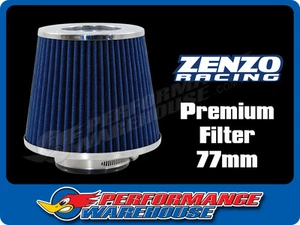 Zenzo Racing 3 Inch 77mm Performance Pod Air Filter Chrome Top Blue Filter - Bild 1 von 6