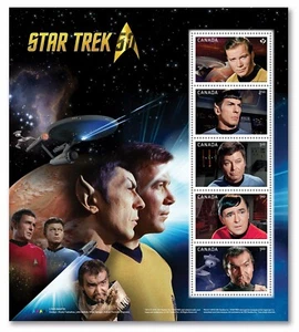 STAR TREK 50th = FAMOUS CHARACTERS = SEALED MiniSheet MNH Canada 2016 - Picture 1 of 1