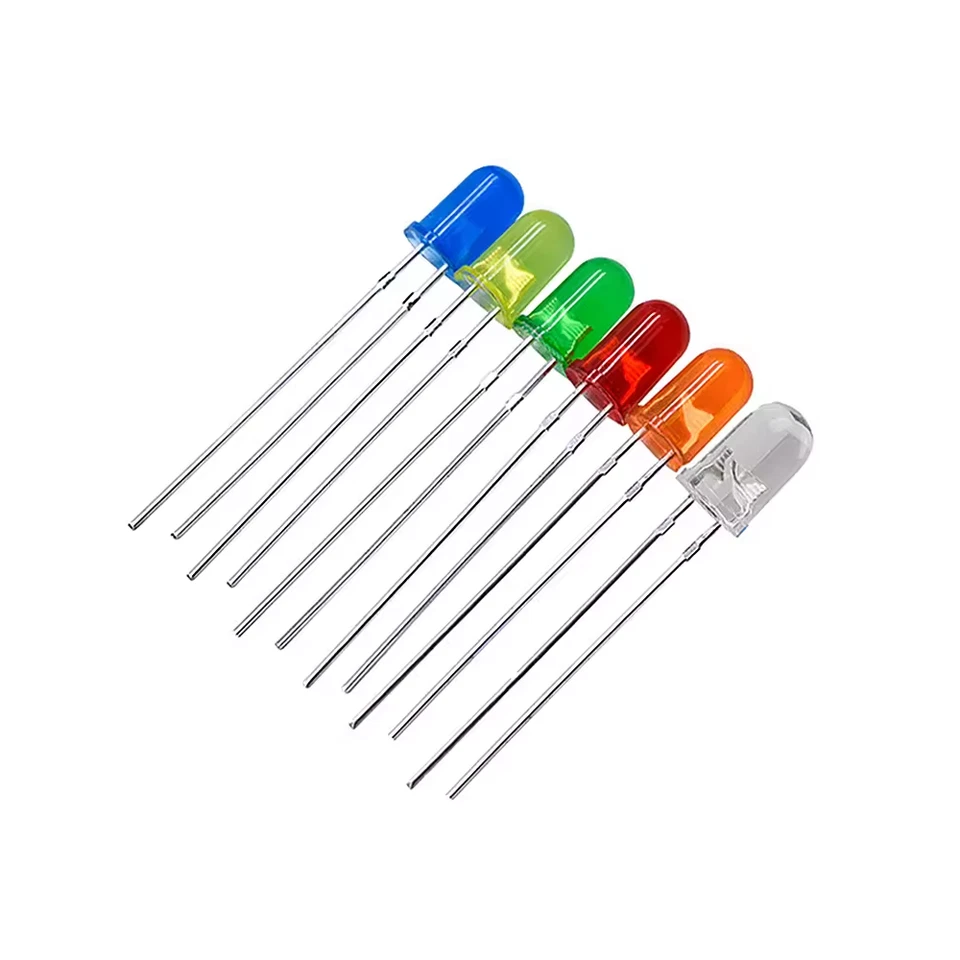 KIT 60 DIODOS LEDS 5MM  VERDE BLANCO ROJO AZUL AMARILLO NARANJA  ARDUINO  - Imagen 1 de 4