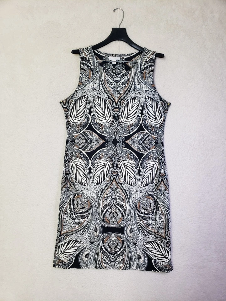 Vestido Charter Club Mujer Grande Negro Cachemira Nylon B Sin Mangas Cambio Midi Foto 1 de 4