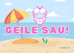 Geile Sau 50 Stück -Party Sticker -  Malle Sticker EXTRA GROSS  10,5 cm x 7,4 cm - Bild 1 von 1