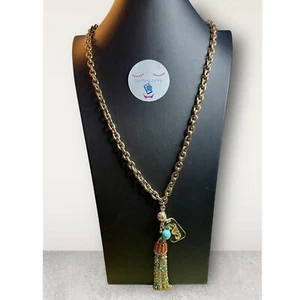 Lilly Pulitzer Seahorse Beaded Charm 36” Gold-tone Necklace EUC Gorgeous - Picture 1 of 7