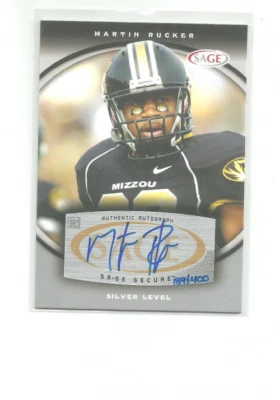 2008 SAGE AUTOGRAPHS SILVER #51 MARTIN RUCKER 189/400 - Image 1 of 2