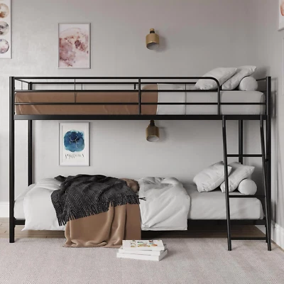 Beliche duplo preto perfil baixo para espaços pequenos - Imagem 1 de 4