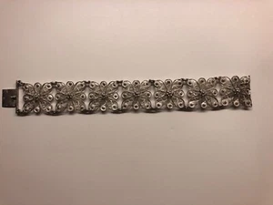 "Pulsera filigrana abierta vintage de plata 925 8""" - Imagen 1 de 24