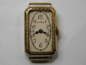 VINTAGE 1932 ILLINOIS 807A ART DECO 14K GF LADIES 17J WATCH - FINE CASE - REPAIR - Picture 1 of 12