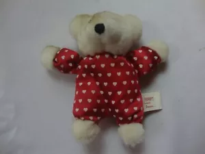 Flomo "Friends Forever..." Small White Red Heart Bear Plush New Jersey Polyester - Picture 1 of 3