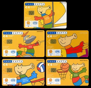 #00323 Athens Greece Olympic Games 2004. Lot of 5 collectibles phone cards - Picture 1 of 1