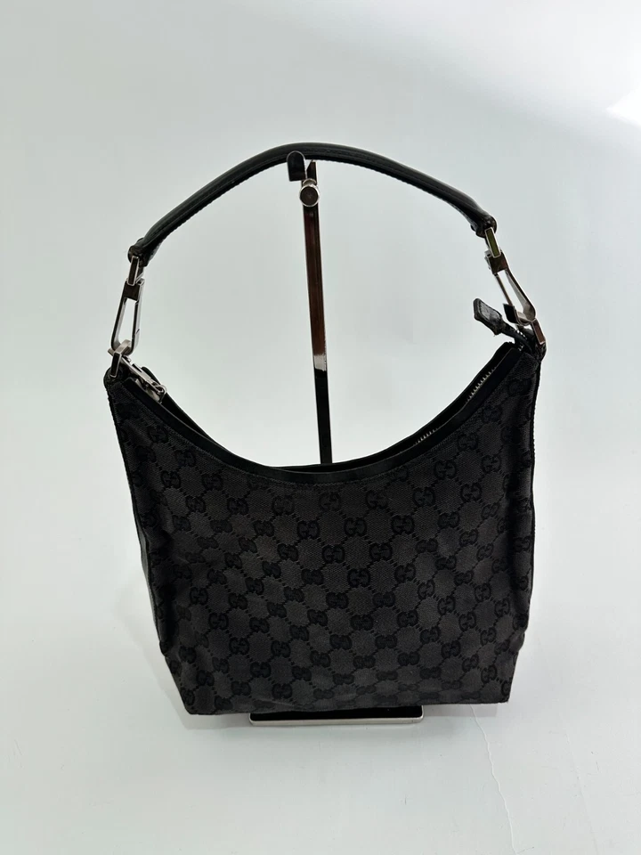 Gucci Vntage Black GG Canvas and Leather Hobo - Image 1 of 4