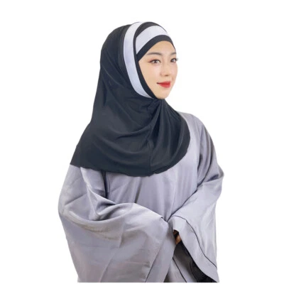 Pañuelo envolvente bufanda instantánea de 2 piezas con turbante hiyab para mujer musulmana Foto 1 de 4