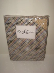 Robert Graham Cheviot Queen Duvet Cover Houndstooth Plaid Paisley Reverse Cotton - Picture 1 of 7