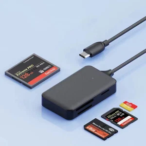 USB Type-C 3.0 Memory Card Reader For Micro SD SDHC SDXC MMC TF CF MS Camera - Afbeelding 1 van 13
