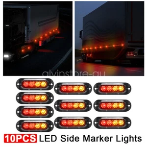 10x LED Clearance Light Side Marker Lamp RED AMBER Trailer Truck Caravan Lorry - Picture 1 of 10