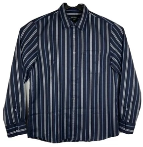 Club Monaco Men’s Button Down Shirt Size Large Color Navy With Stripes - Picture 1 of 4