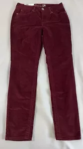 Seven 7 Women's Size 8 Velvet Tummyless High Rise Skinny Pant Rhubarb Slimming - Picture 1 of 15