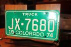 1974 Colorado License Plate Truck JX-7680 El Paso County