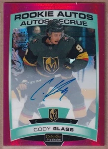 2019-20 O-Pee-Chee Platinum Autographs Red Prism #RCG Cody Glass RC AUTO /50 - Picture 1 of 2