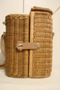 Vintage Picknick Weinflasche Korb Korkenzieher Öffner Topper Servietten Gläser - Bild 1 von 24