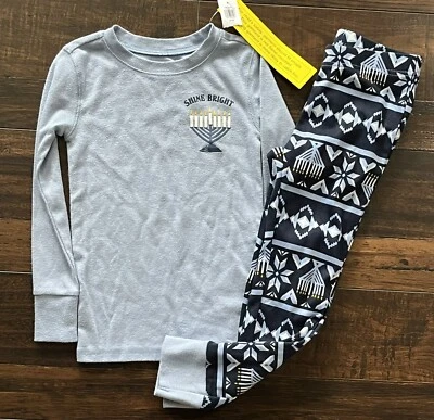 NWT Old Navy Boys Girls Size XS (5) Hanukkah Pajamas Cotton Pjs Set Holiday - Image 1 of 4