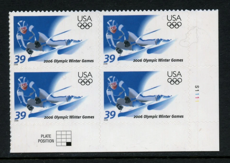 US 3995, 2006 39c OLYMPICS, LR PBOF4, MNH (US1975) - Image 1 of 1