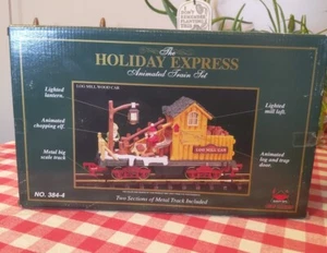 New Bright Holiday Express Animated Log Mill Wood Car 384-4 - Picture 1 of 9