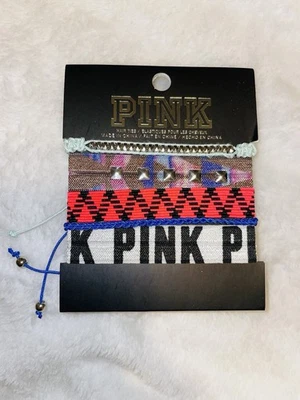 Nuevo con etiquetas Victoria's Secret 3 bandas elásticas para el cabello crujiente conjunto de 2 pulseras Foto 1 de 3